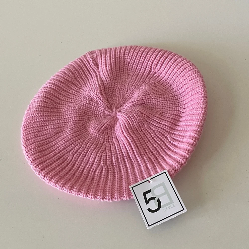 Knit Beret Knitted Pink